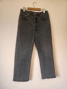 Levi's Ribcage Straight Ankle Jeans "Well Worn Black Wash" Siz 31 EUC 72693-0132